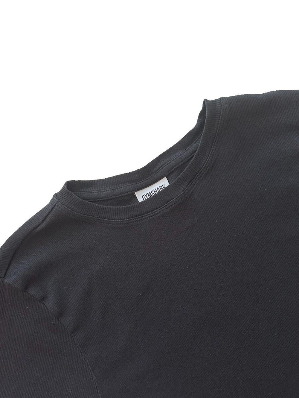 Gymshark Fitted Men’s Black Ribbed Tee Activewear SZ M